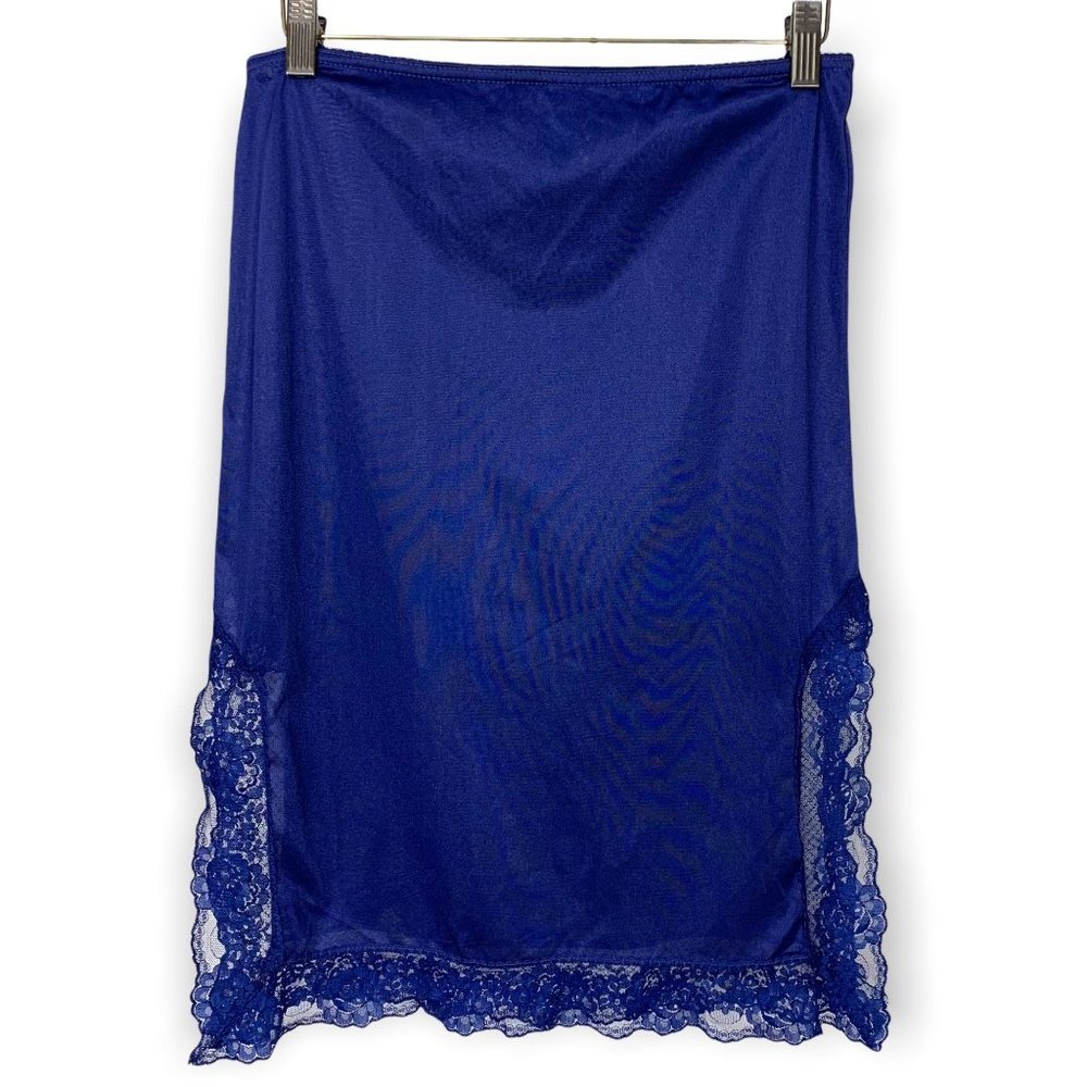 Vintage 60s Mel Lin Nylon Side Vent Lace Slip Medium - Picture 2 of 7